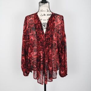 Women's GUESS Peasant Style Blouse- Size S